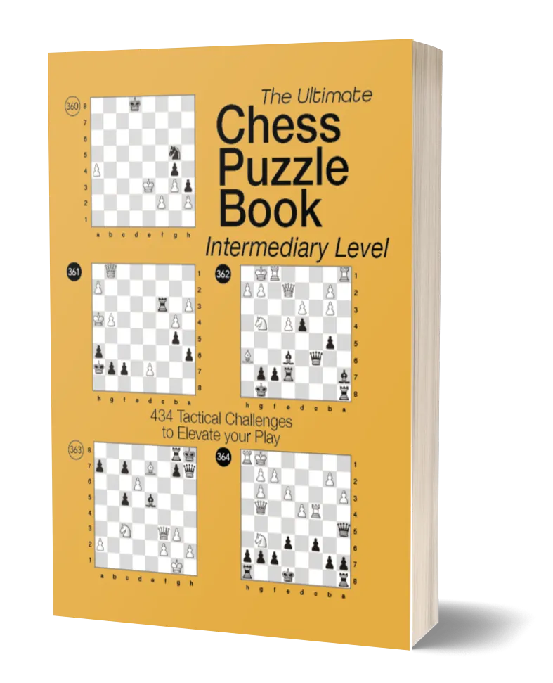 cover of the chess puzzle book - intermediary level, by olivier pire, FIDE school instructor